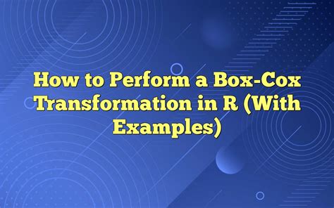 what does box cox transformation do